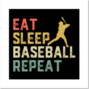 Eat Sleep Baseball Cool Player Fan Coach Posters and Art